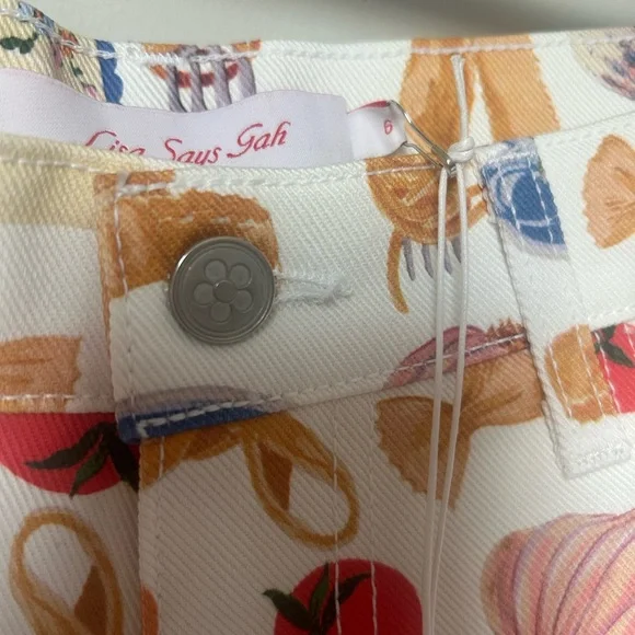 Lisa Says Gah Pasta Buon Appetito White Jean Pants - Picture 3 of 5